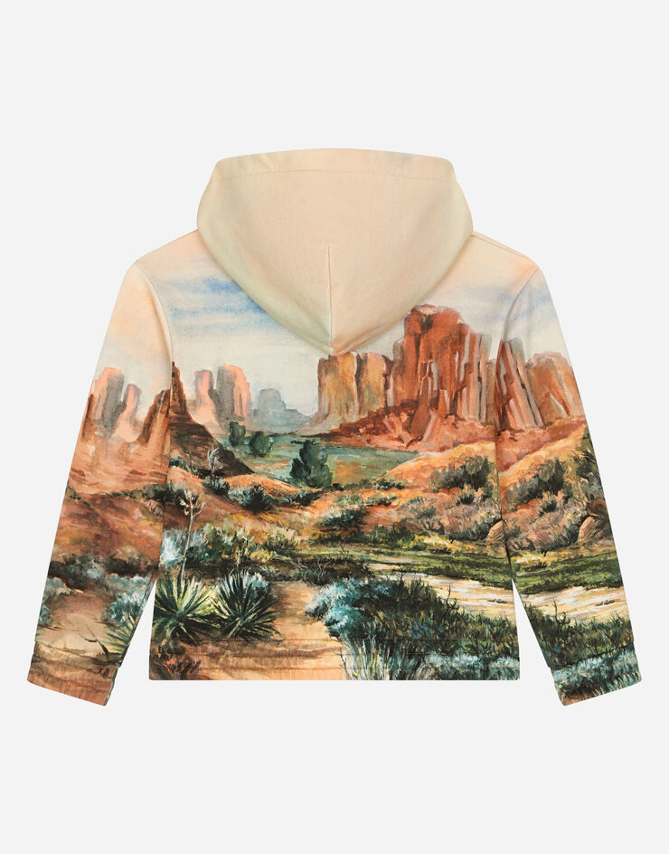 DolceGabbanaSpa Hoodie with canyon print and logo tag Brown L4JWIKG7KE3