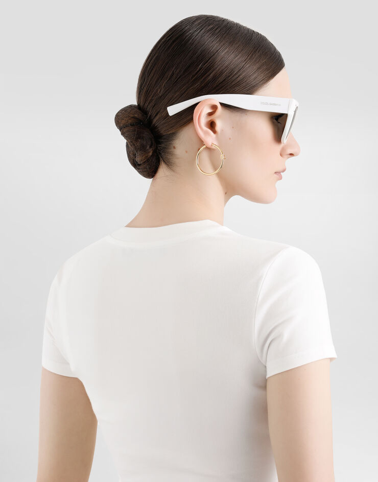 Dolce&Gabbana Short-sleeved T-shirt with DG logo White F8U50ZGDBZZ