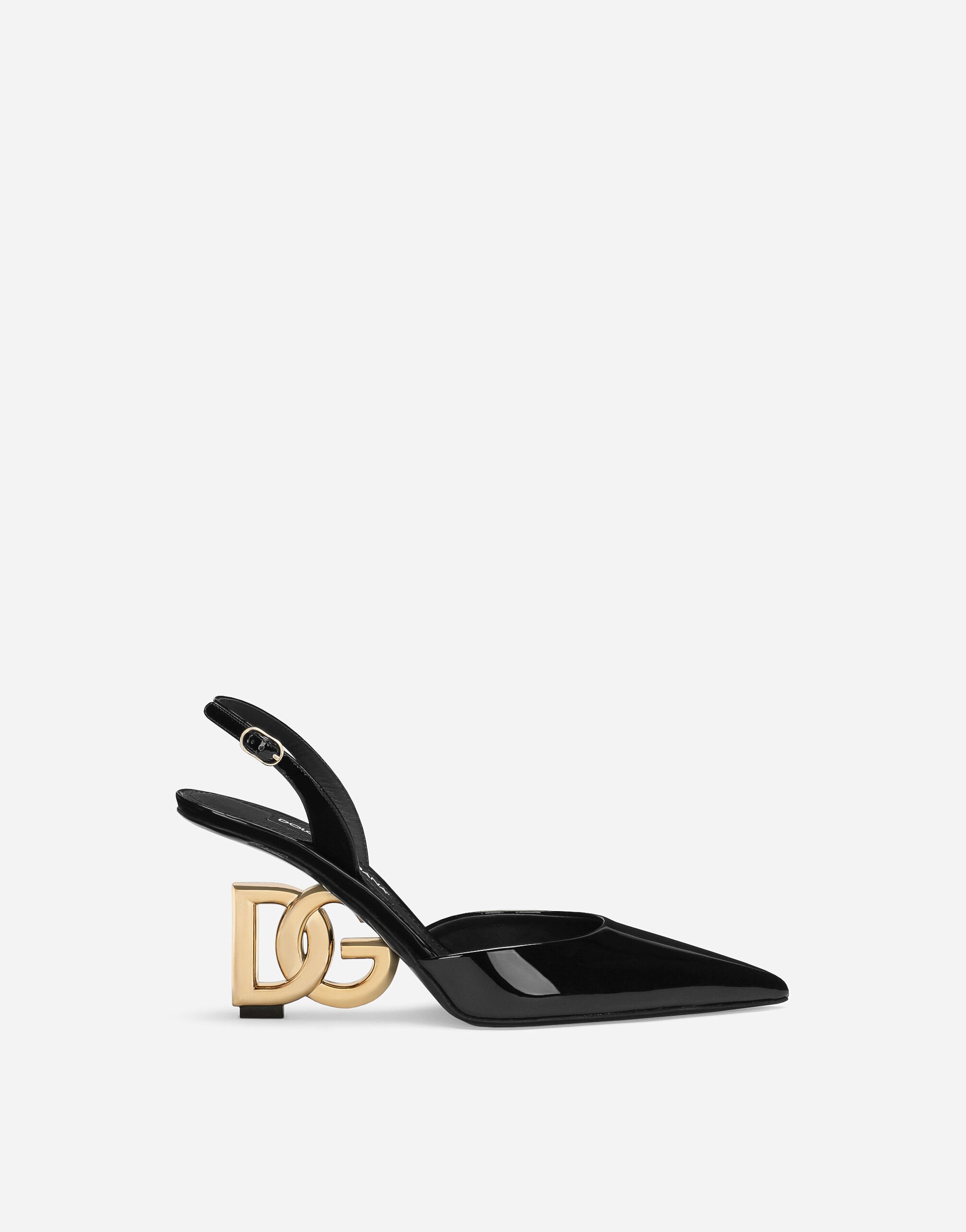 Dolce & Gabbana Patent leather slingbacks Black F26X8TFMMHN
