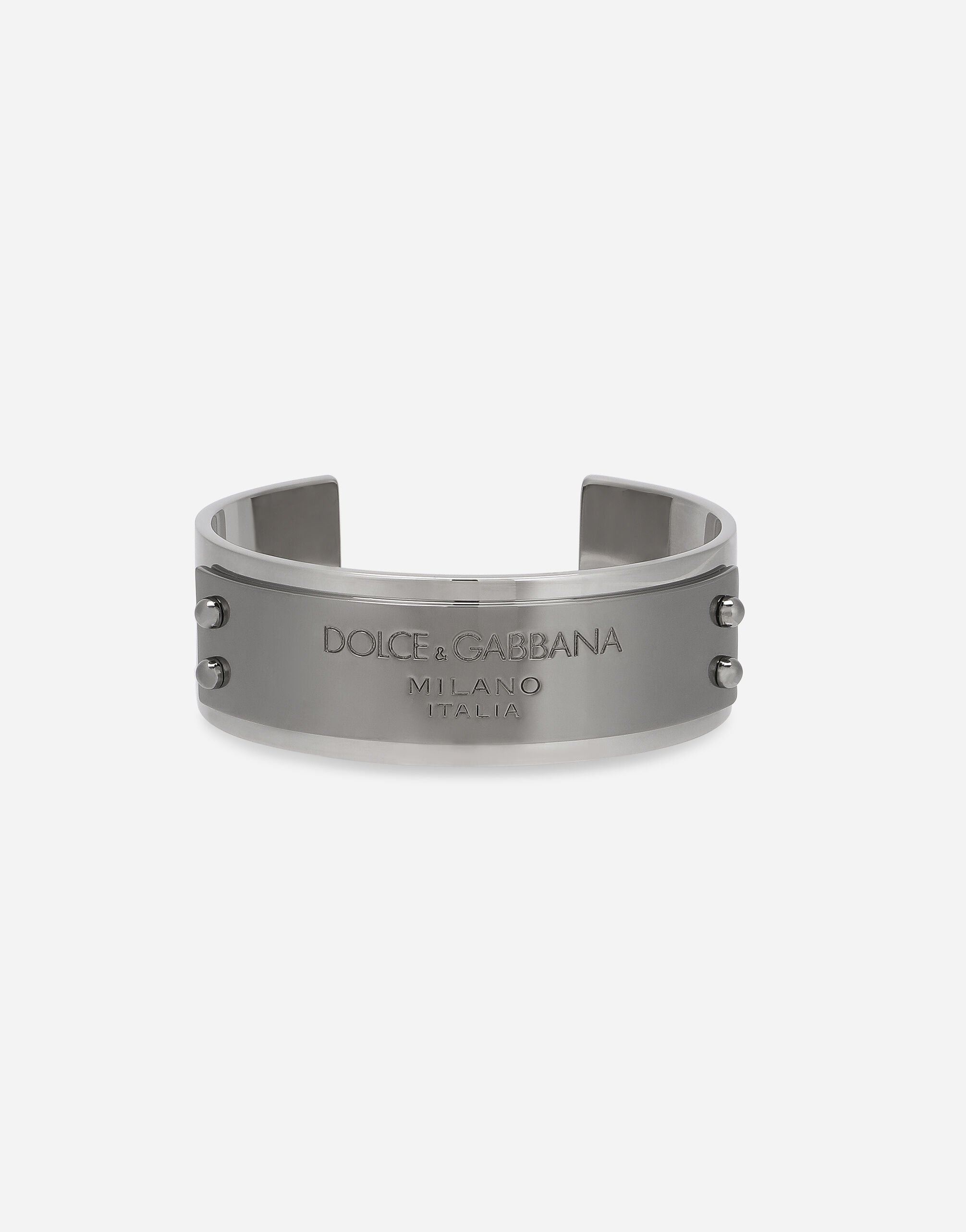 Dolce & Gabbana Rigid bracelet with Dolce&Gabbana logo Silver WNQ3S3W1111