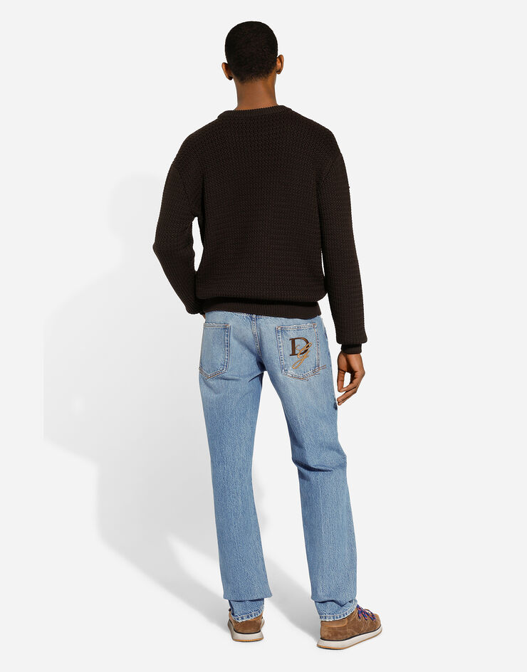 Dolce & Gabbana Classic jeans with DG embroidery Multicolor GP02XZG8LN1