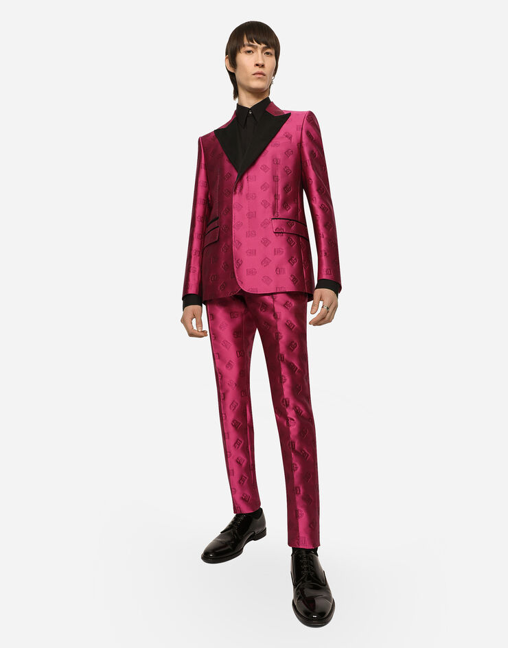 Dolce & Gabbana Single-breasted Sicilia-fit tuxedo jacket with DG jacquard detailing 푸시아 핑크 G2RQ2THJMO3
