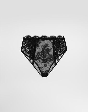 Dolce & Gabbana High-waisted lace briefs Black O2C57TONO22