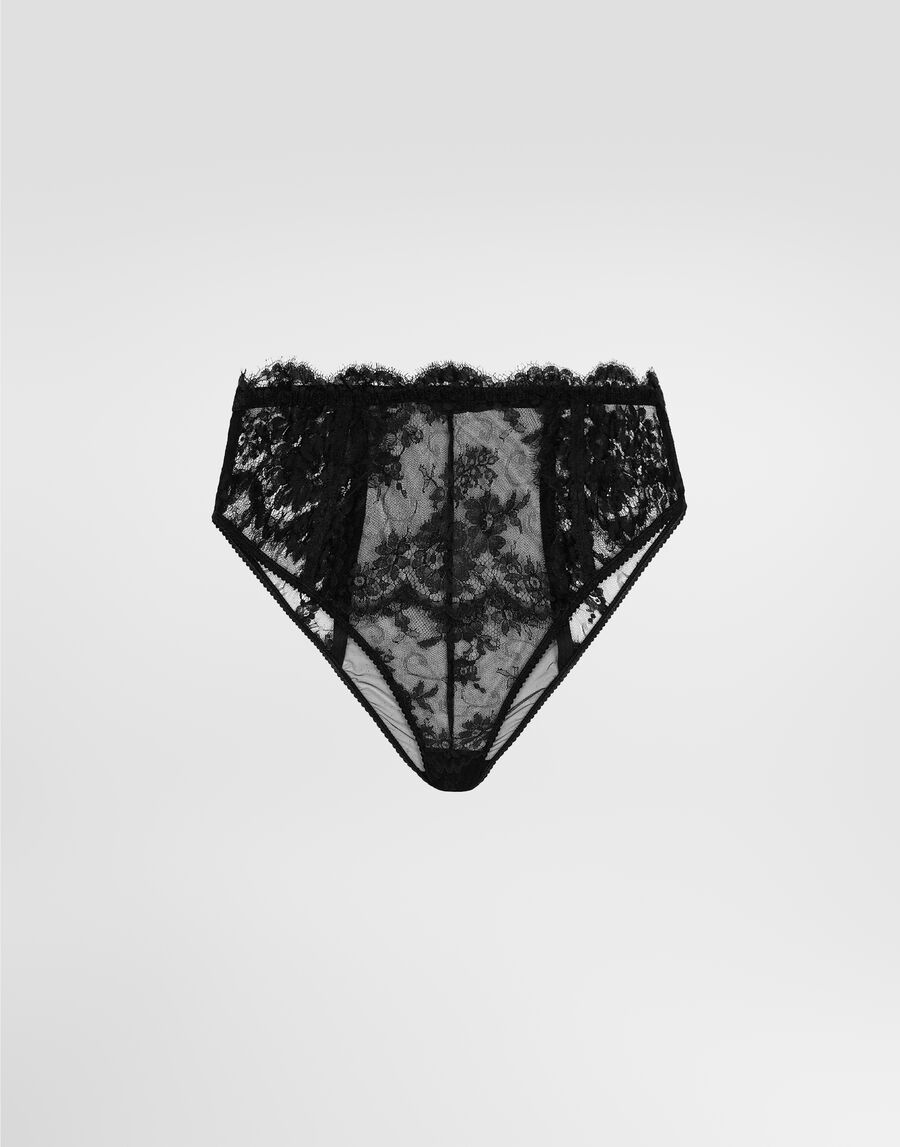 High-waisted lace briefs