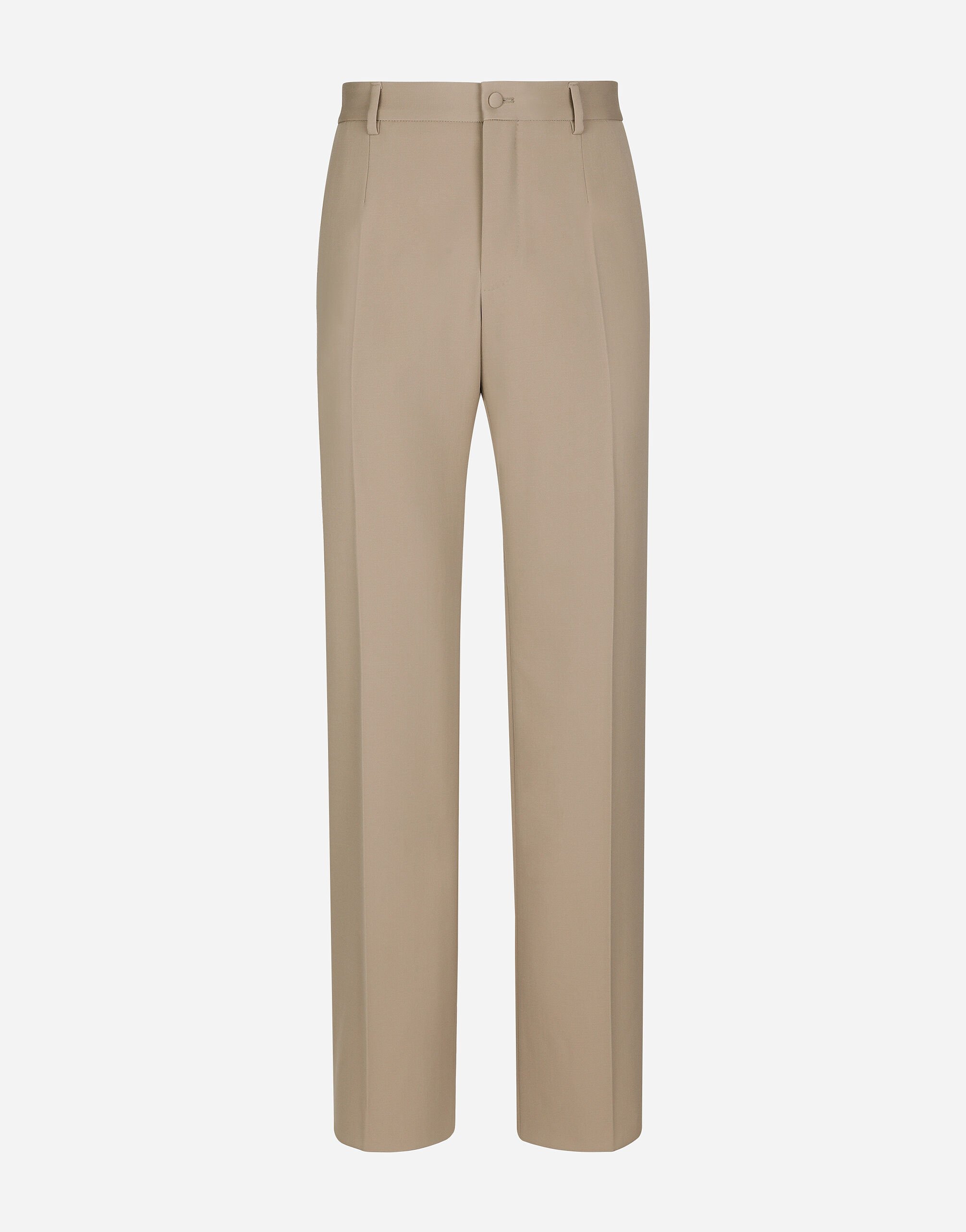 Dolce & Gabbana Stretch wool straight-leg pants Beige GV4EETFU4JB