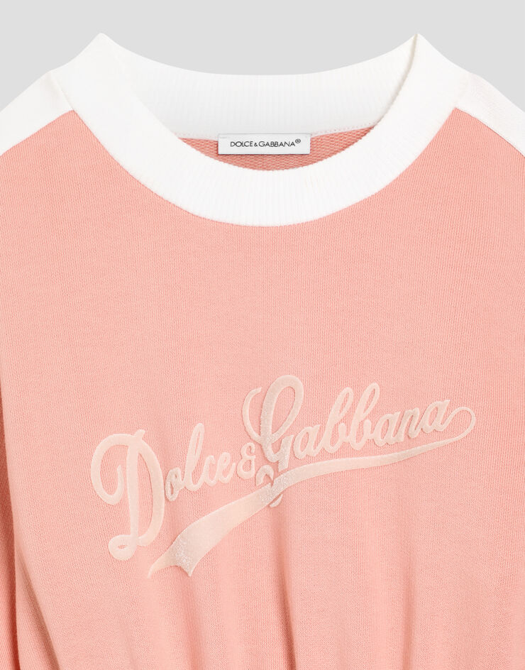 Dolce & Gabbana Fleece dress with print Pink L5JDBBG7PWH