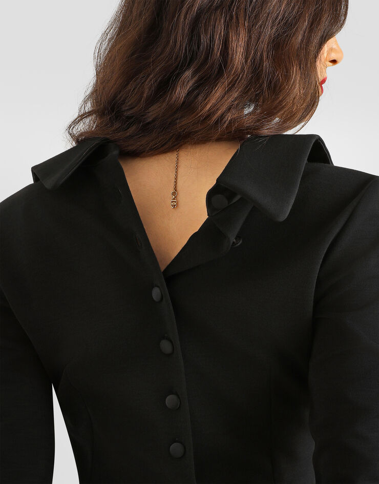 Dolce & Gabbana Wool jersey blouse Dolce & Gabbana Wool jersey blouse Black F7CH2TFUGVS