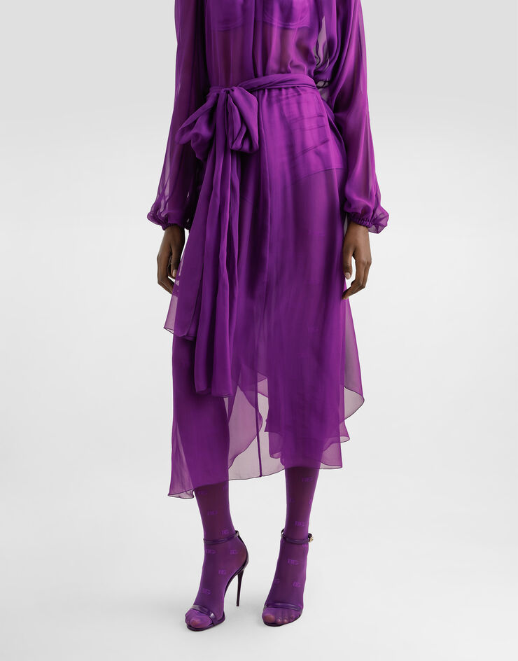 Dolce & Gabbana Long chiffon caftan Purple F6JFUTFU1AT