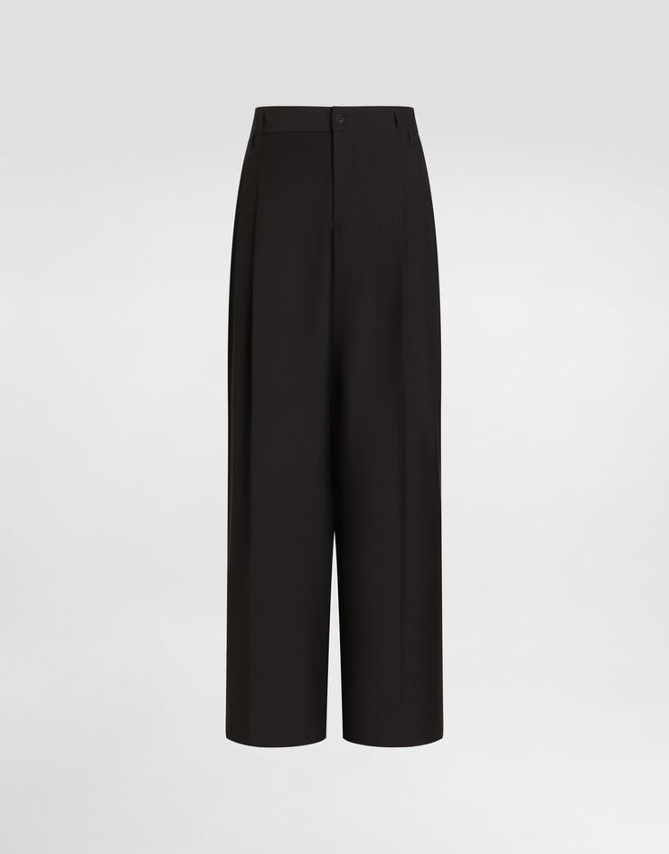 Dolce & Gabbana Wool faille trousers Blue GP0S2TFU2Z8