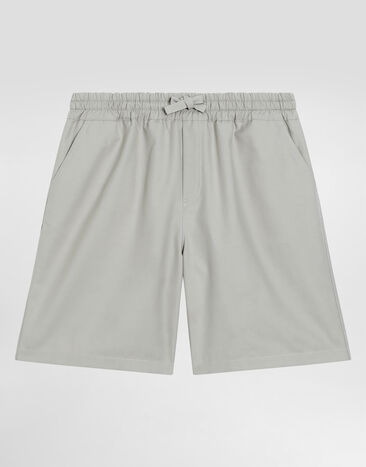 Dolce & Gabbana Gabardine shorts with DG logo Grey L4JPJPG7N2A