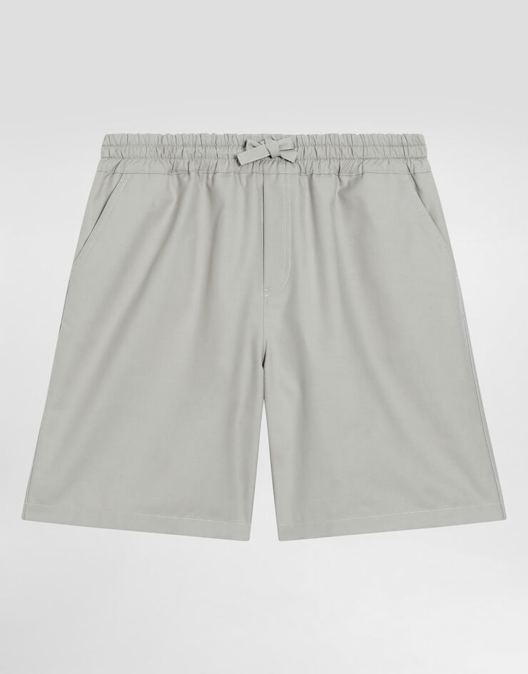 Dolce & Gabbana Bermuda en gabardine à logo DG Beige L43Q65HUMRB