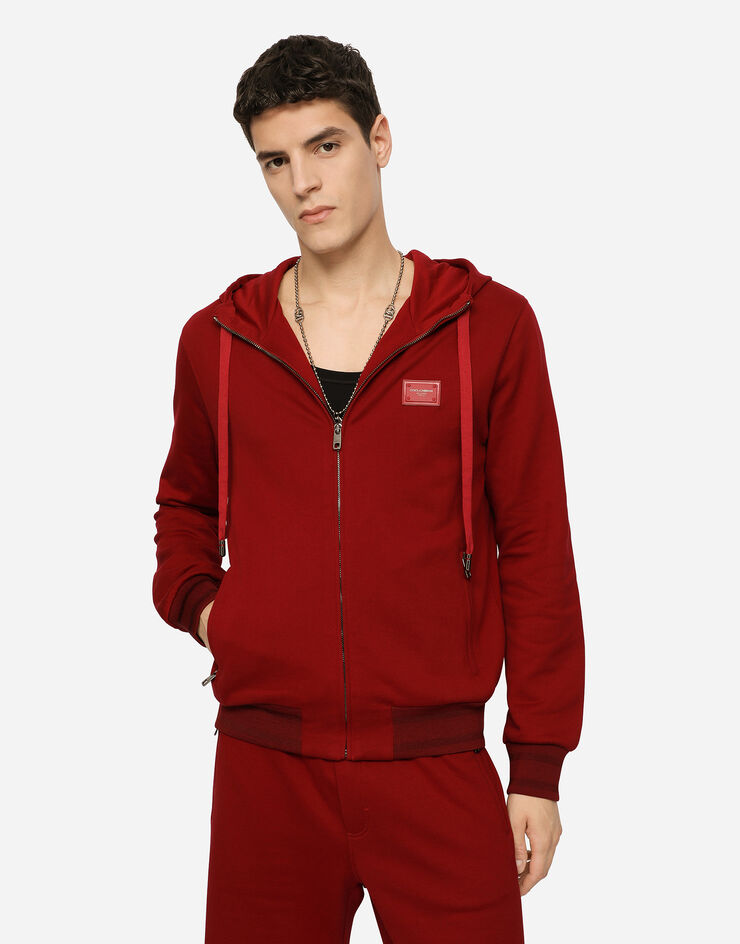 Dolce & Gabbana Zip-up hoodie Red G9PD2TG7VAS