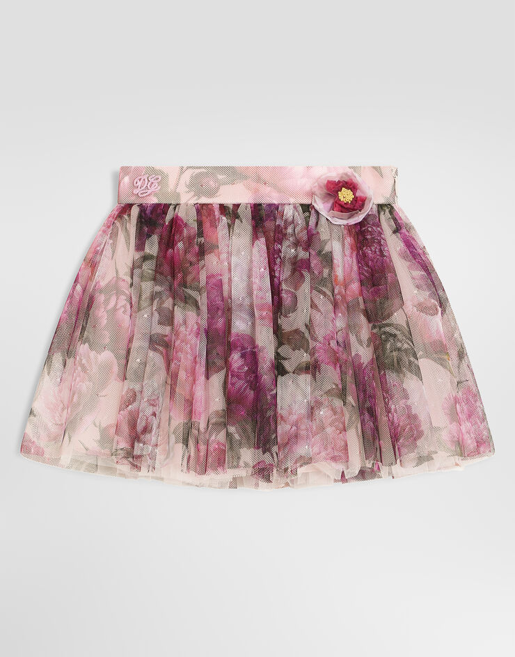 Dolce & Gabbana Peony-print tulle skirt Dolce & Gabbana Peony-print tulle skirt Multicolor L26I19G7QZW