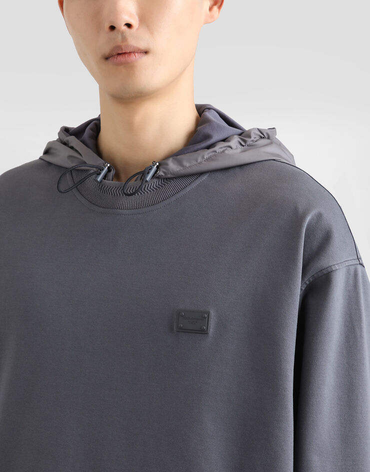 Dolce & Gabbana Cotton sweatshirt with logo Grey G9BLSTG7N7G