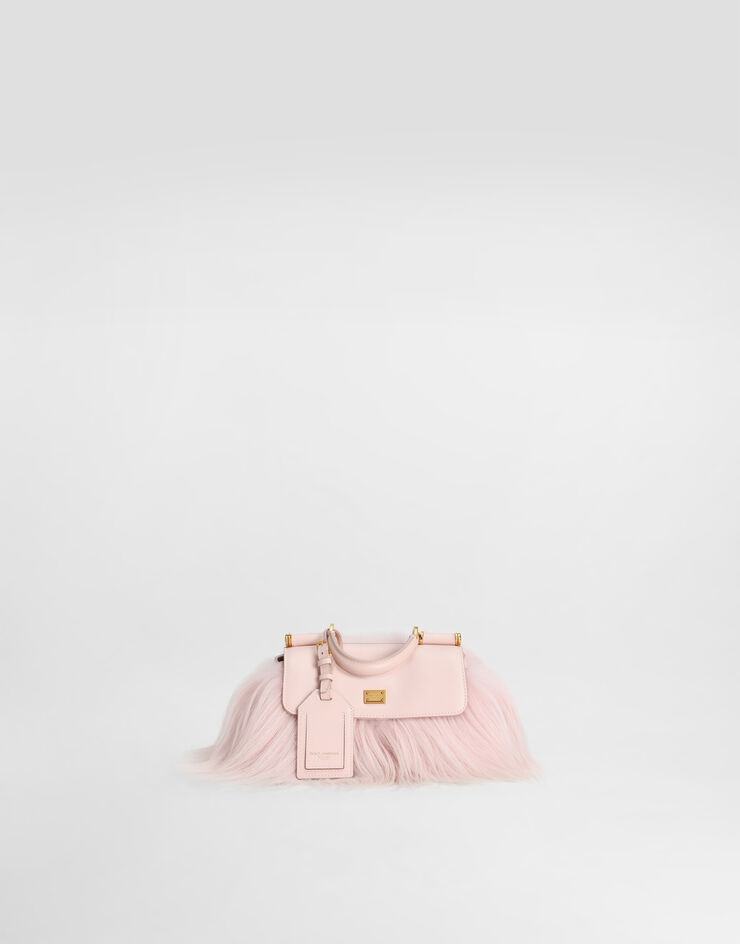 Dolce & Gabbana Mini My Sicily handbag in long-hair goat fur and plongé calfskin Multicolor BB7864B0683
