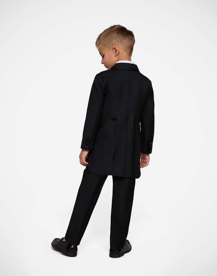 Dolce & Gabbana بدلة سهرة بصف أزرار واحد من نسيج صوف مرن أسود L41U50FU2NF