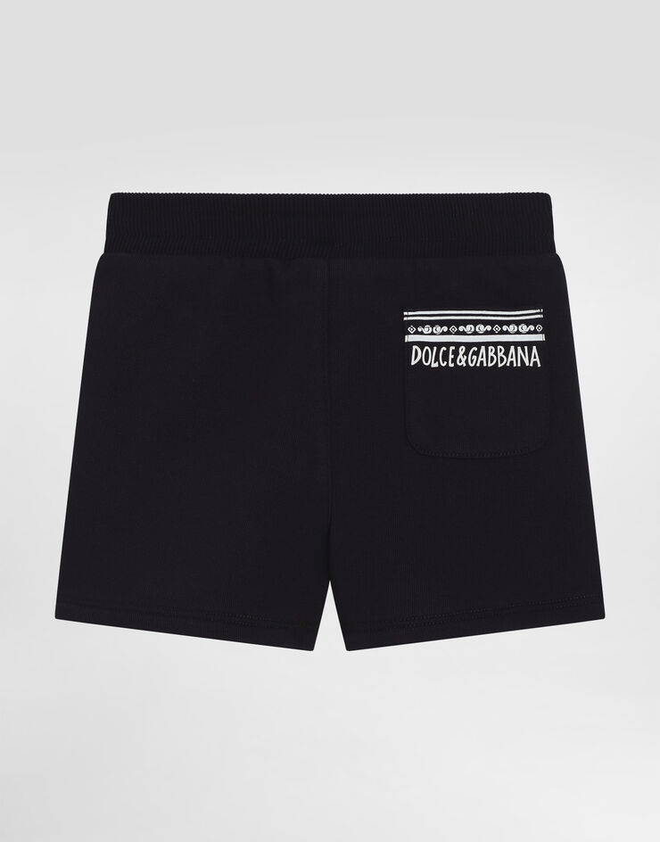 Dolce & Gabbana Fleece shorts with bandanna print Blue L1JQU7G7OLL