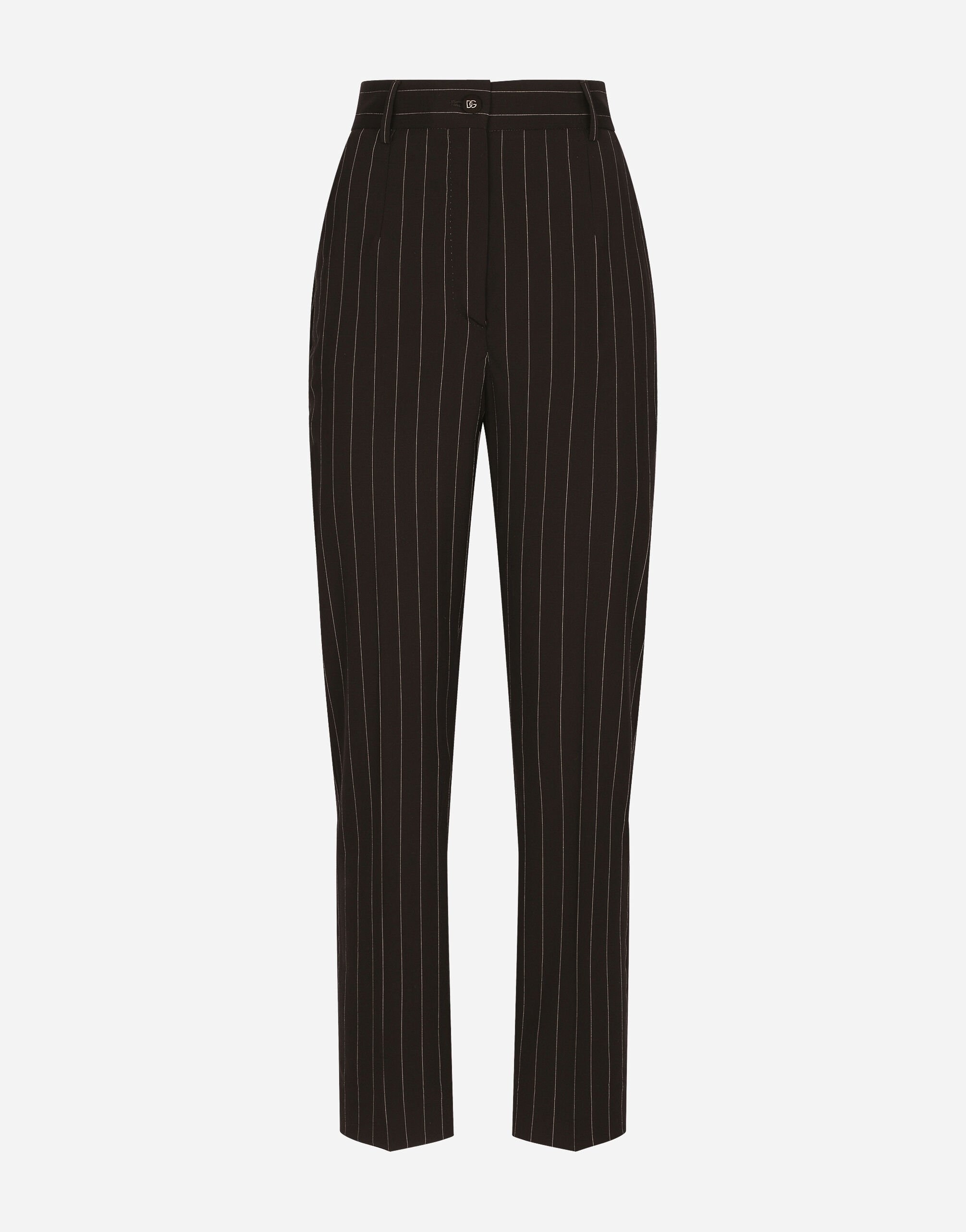 High waisted pinstripe wool pants en Multicolor de Mujer Dolce Gabbana