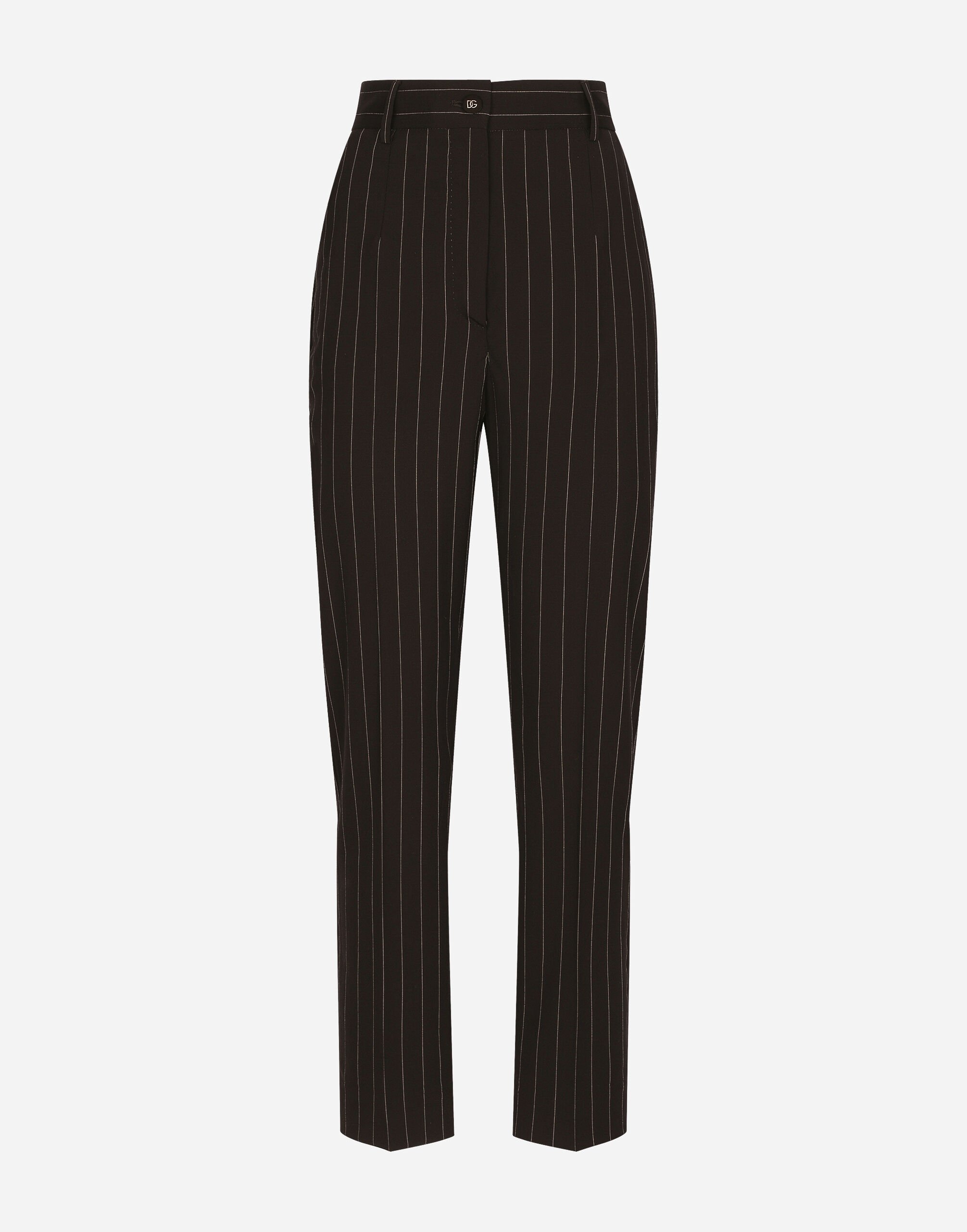 Dolce & Gabbana High-waisted pinstripe wool pants Print FTC3HTHS5Q0