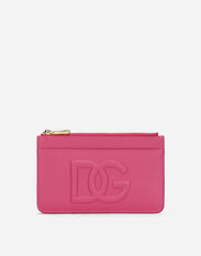 Dolce & Gabbana Medium calfskin DG Logo card holder Orange BI1261AS204