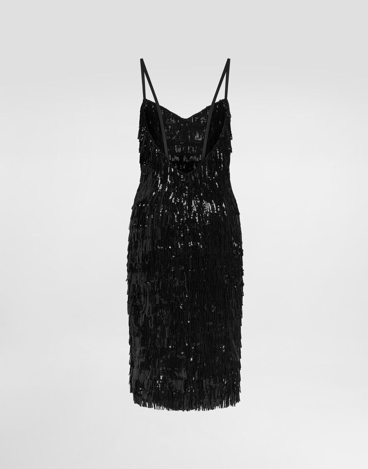 Dolce & Gabbana 亮片流苏中长款吊带连衣裙 多色 F6TOKTGDC0G