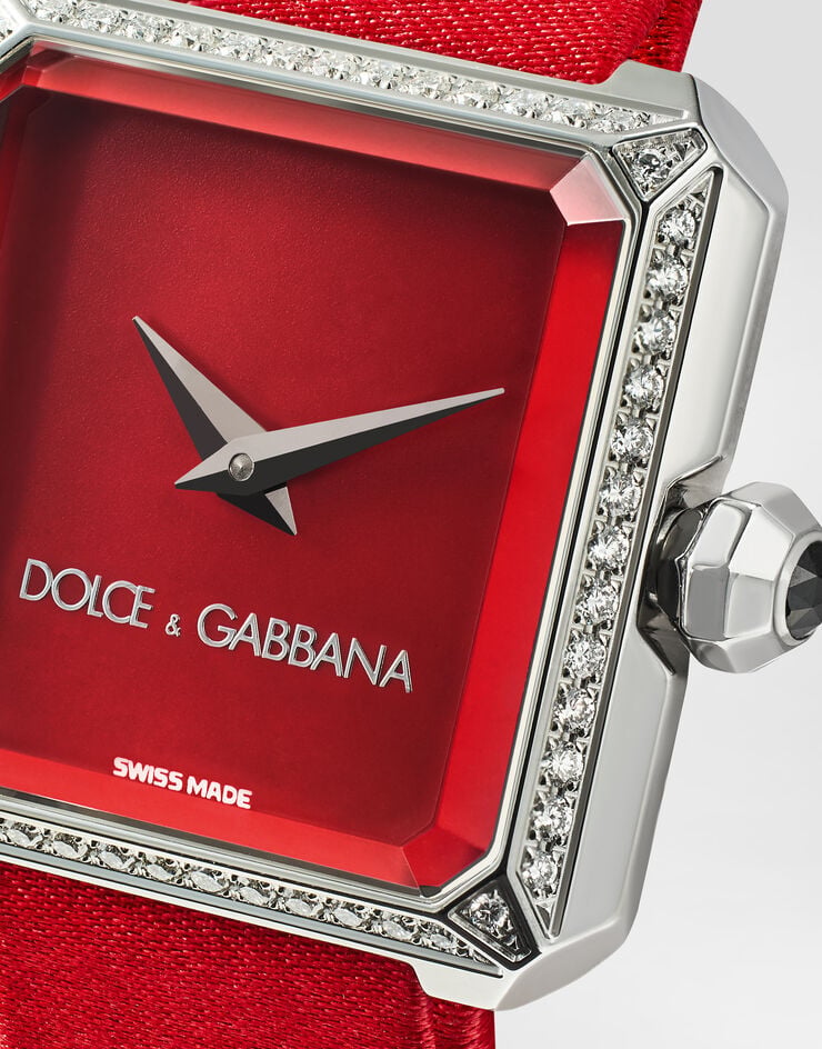 Dolce & Gabbana Sofia watch in stainless steel with colorless diamonds Raspberry red WWJC2SXCMDT
