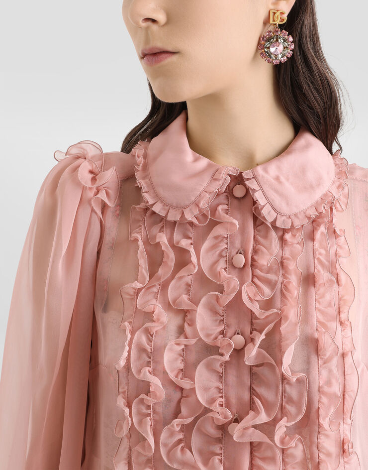 Dolce & Gabbana قميص من شيفون حرير Dolce & Gabbana قميص من شيفون حرير Pink F5U02TFU1UR