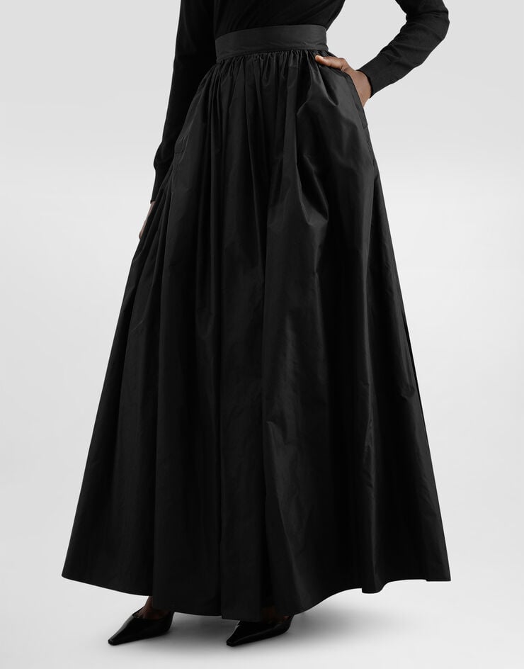 Dolce & Gabbana Falda plato larga de tafetán Negro F4CY4TFU1TH