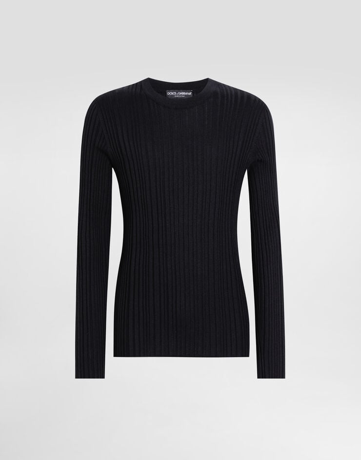 Dolce & Gabbana Pullover aus Seide und Baumwolle Black GXXAFTJAMVC