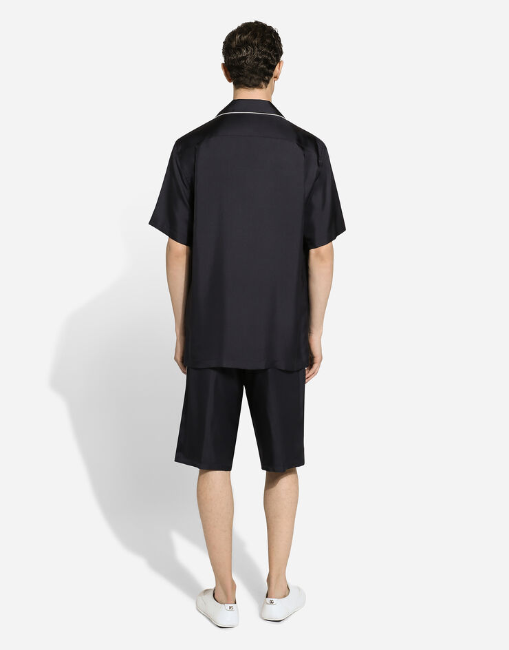 Dolce & Gabbana エンブロイダリー シルク ジョギングショートパンツ Blue GV5MAZFU1S4