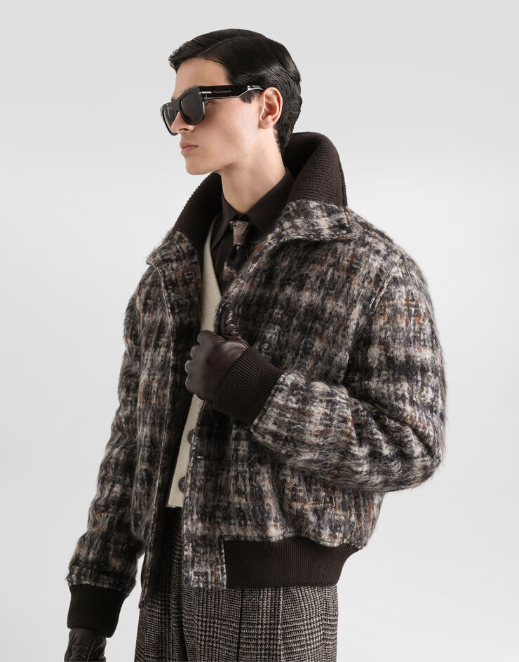 Dolce & Gabbana Blouson bomber en mélange mohair à carreaux Dolce & Gabbana Blouson bomber en mélange mohair à carreaux Multicolore G9CNATFQZA1