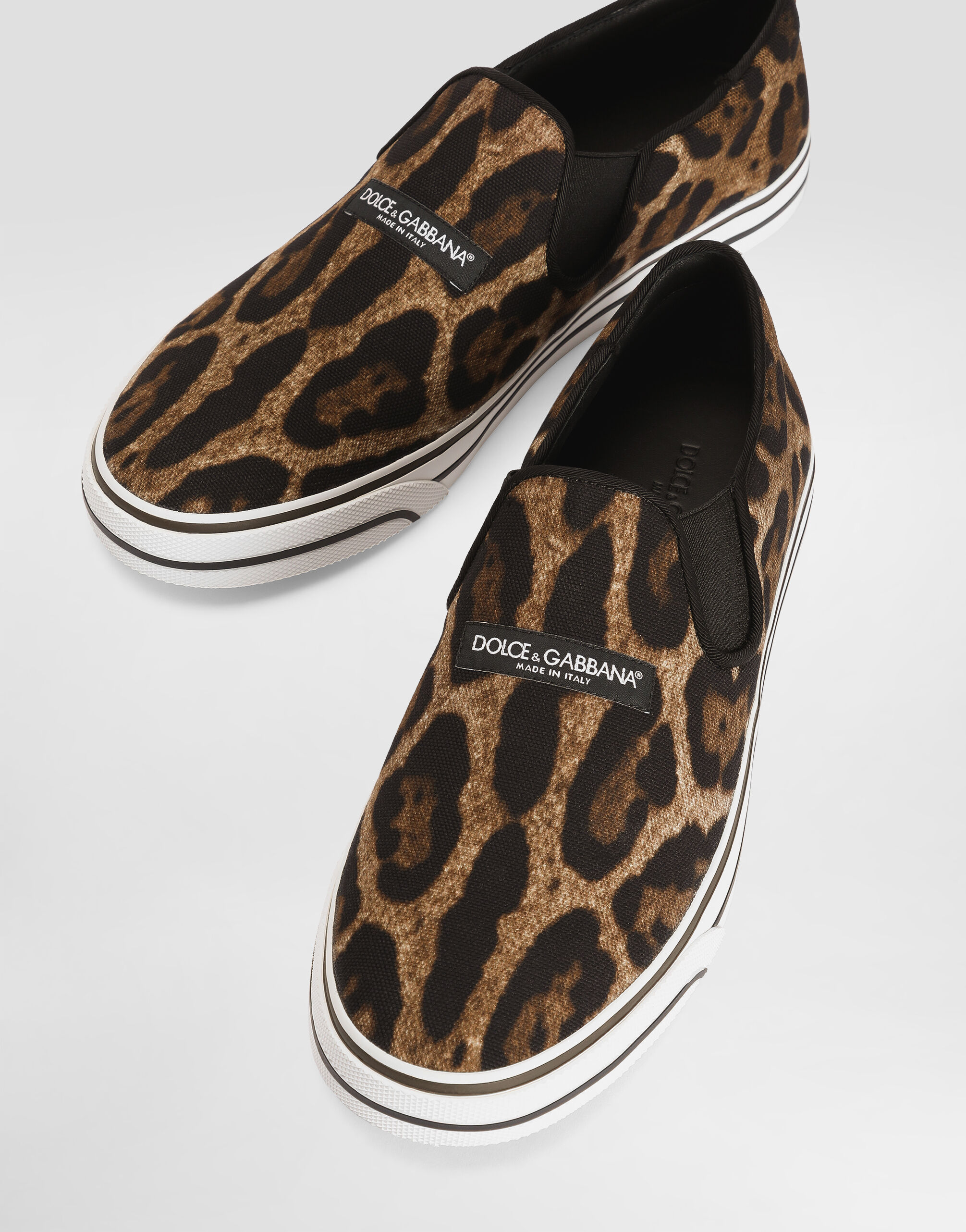 Leo-print canvas dg sailing sneakers