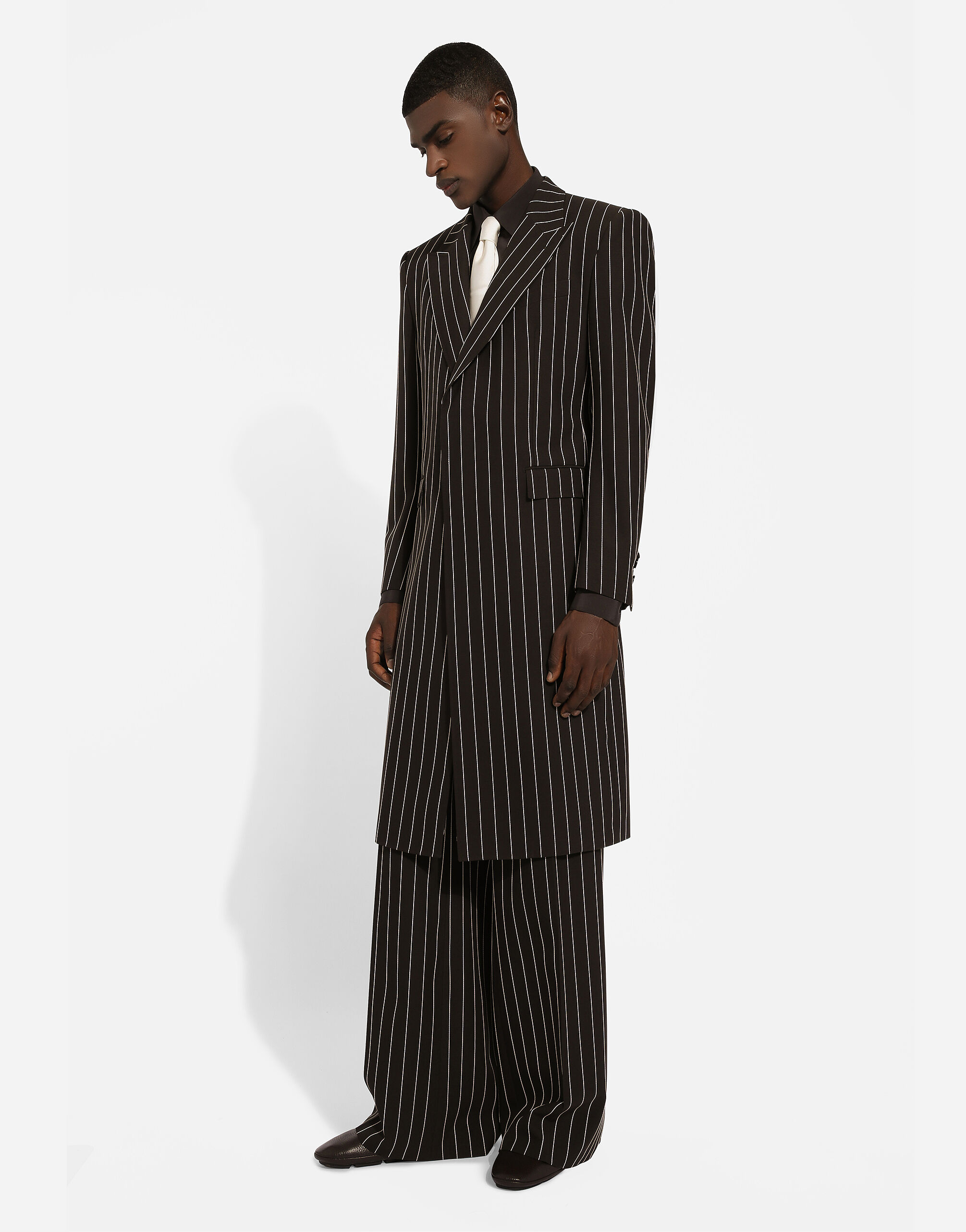 （*プ様 DOLCE & GABBANA ライナー付　コート Single-breasted pinstripe wool coat in Multicolor for Men