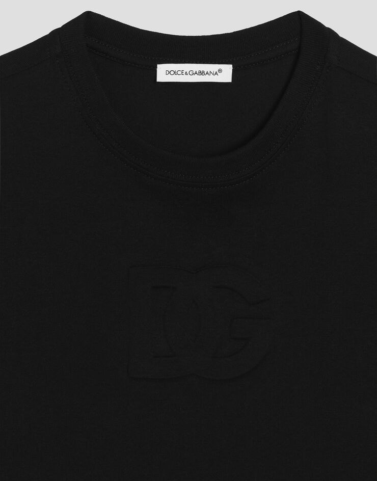 Dolce & Gabbana Jersey T-shirt with DG logo Black L4JTHVG7O5R