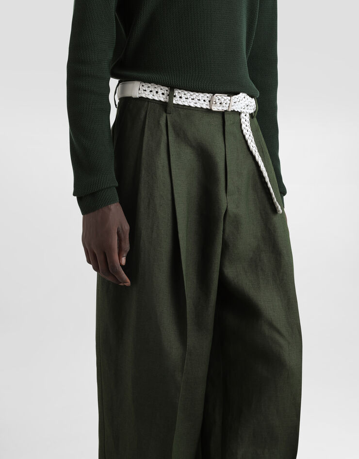 Dolce & Gabbana 亚麻帆布长裤 绿 GP114TFU4MC