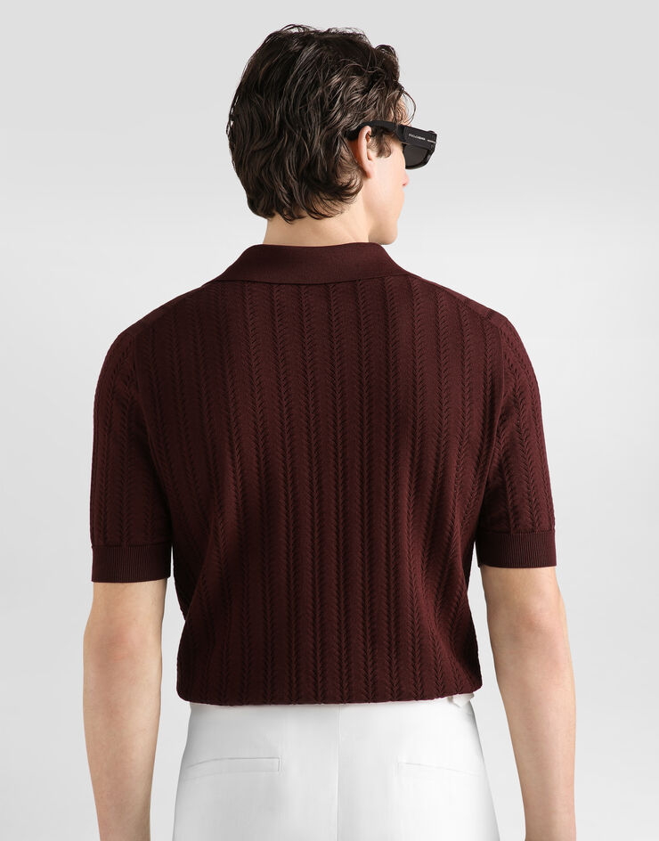 Dolce & Gabbana Openwork cotton polo shirt Dolce & Gabbana Openwork cotton polo shirt Purple GXZBRTJBCJO