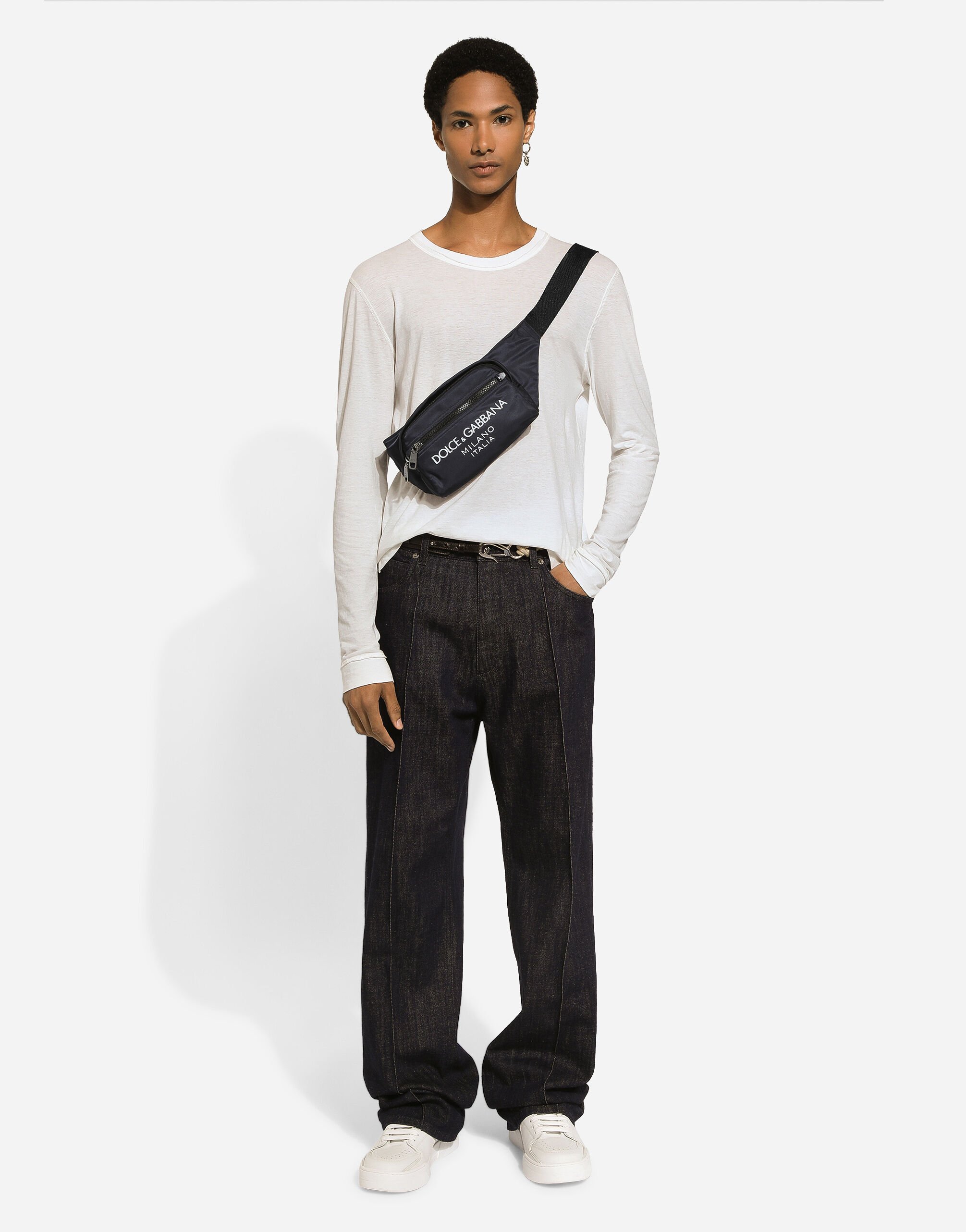【Dolce & Gabbana】スモール ナイロン ベルトバッグ Small nylon belt bag in Blue for Men | Dolce&Gabbana® US