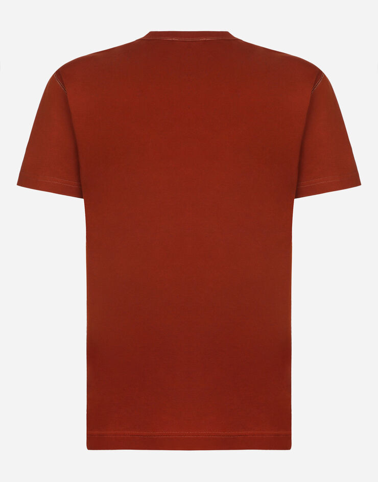 Dolce & Gabbana T-shirt coton avec plaquette à logo Cuivre G8KJ9TFU7EQ