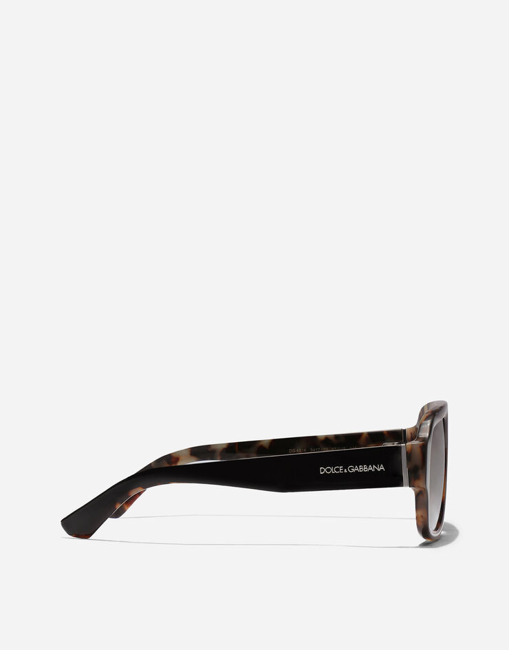 Dolce & Gabbana نظارة شمسية Lusso Sartoriale بني في الأعلى/ذهبي لؤلؤي وبني VG4516VP673
