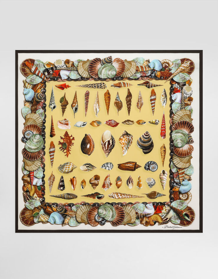 Dolce & Gabbana Shell-print 70x70 silk scarf Multicolor GQ348EG0TIX