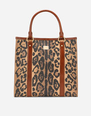 Dolce & Gabbana Leopard-print Crespo shopper with branded plate Multicolor BB2207AW384