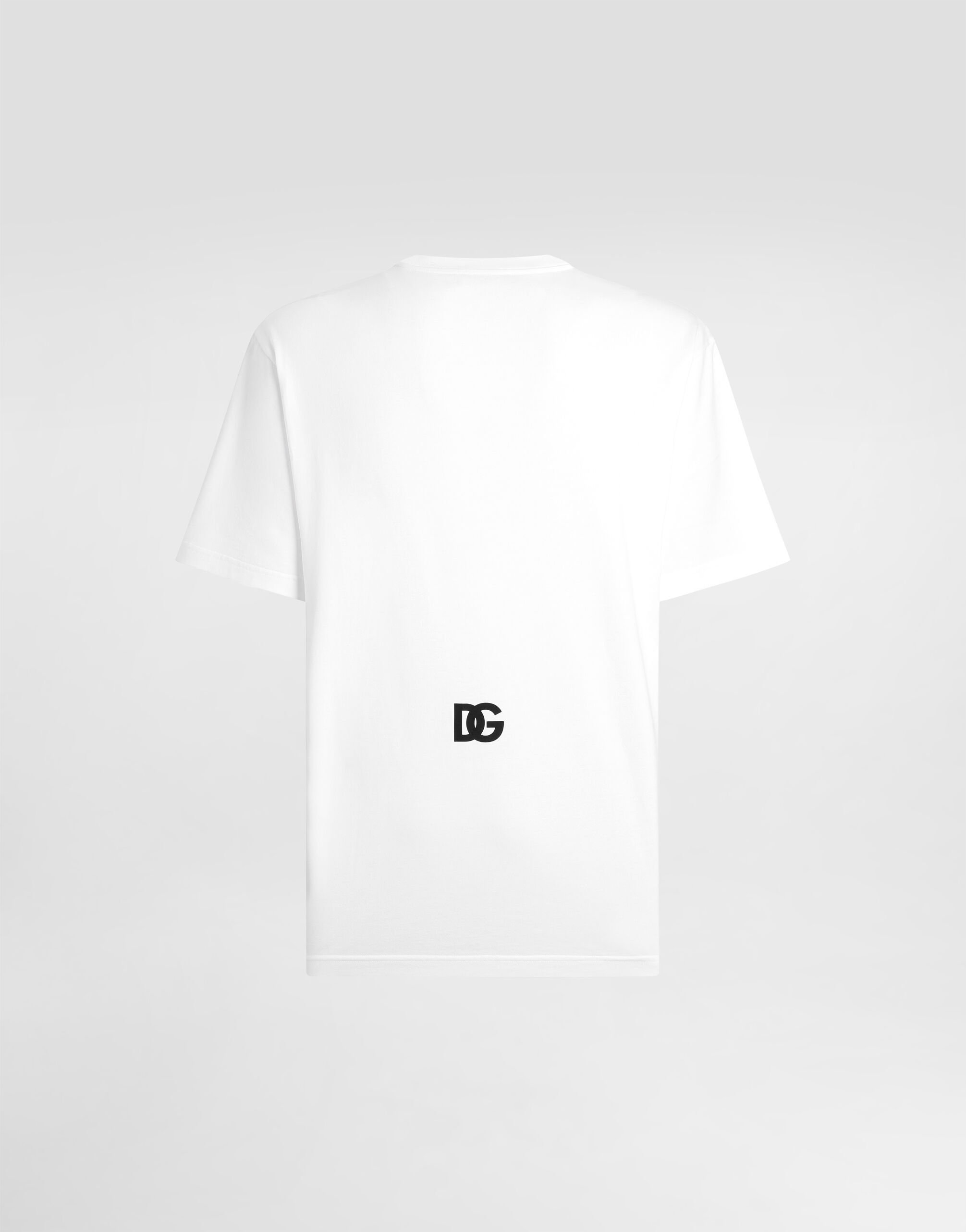 Short-sleeved T-shirt with DG logo print in White for Men