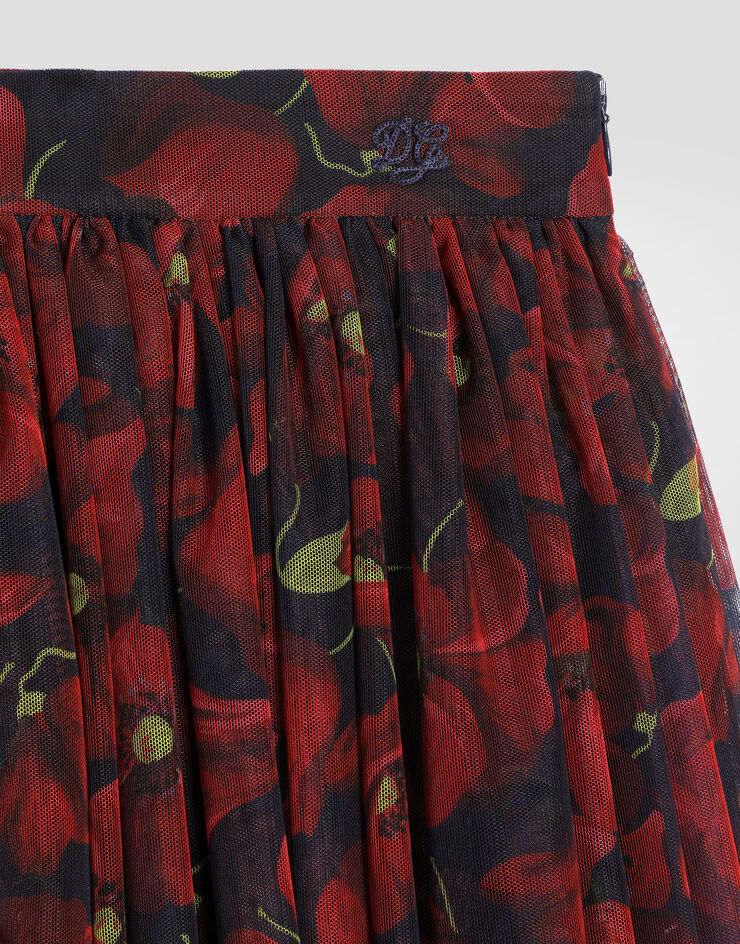 Dolce & Gabbana Poppy-print tulle skirt Dolce & Gabbana Poppy-print tulle skirt L56I09ISMLD