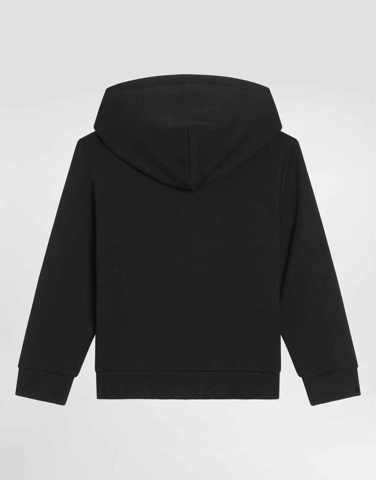 Dolce & Gabbana Sudadera de jersey con capucha y placa Negro L4JW2VG7OLJ
