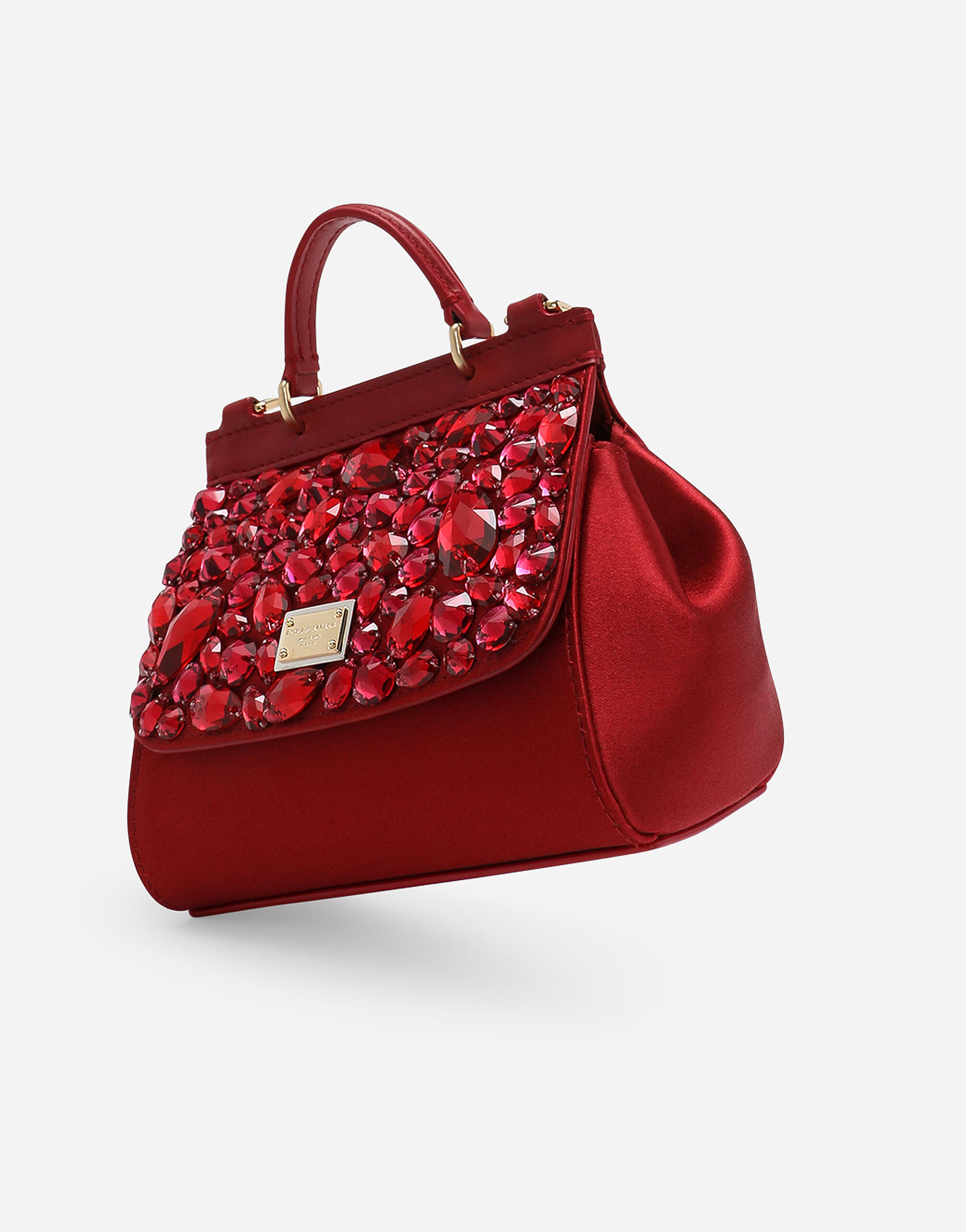 Satin mini Sicily handbag in Red for Girls Dolce Gabbana