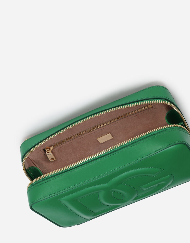 Dolce & Gabbana Kleine Camera Bag DG Logo aus Kalbsleder Grün BB7289AW576