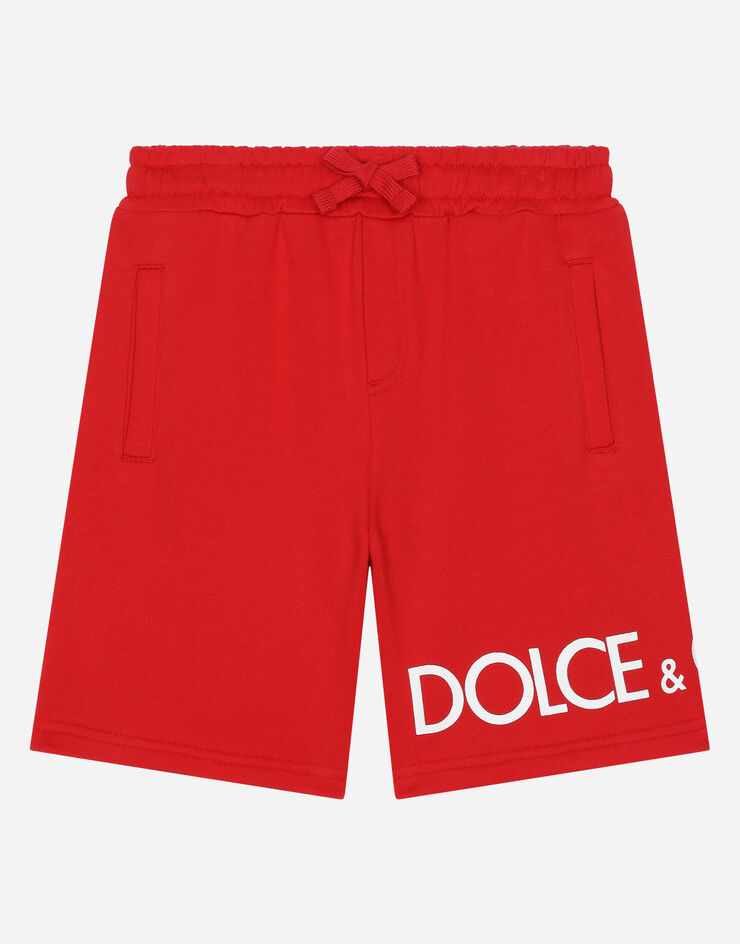 Dolce & Gabbana Bermudas de chándal en punto con estampado del logotipo Rojo L4JQP2G7IXP