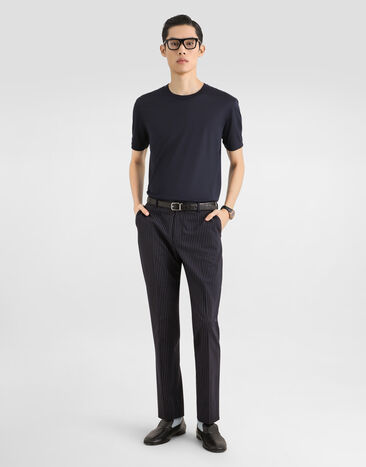 Dolce & Gabbana Silk jersey t-shirt Blue G8ST1TG7P0F
