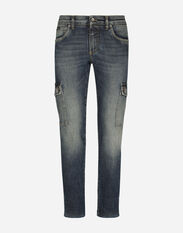 Dolce & Gabbana Blue wash skinny stretch cargo jeans Multicolor G5JC8DG8GW6