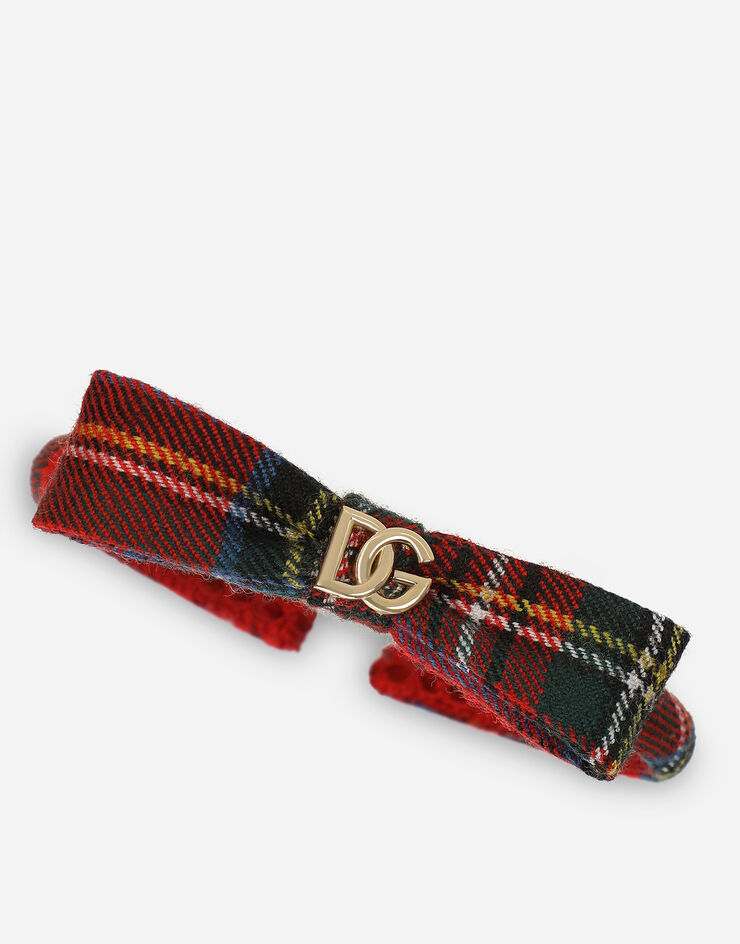 Dolce&Gabbana Tartan hairband with bow and DG logo Multicolor LB3L57G7KF3